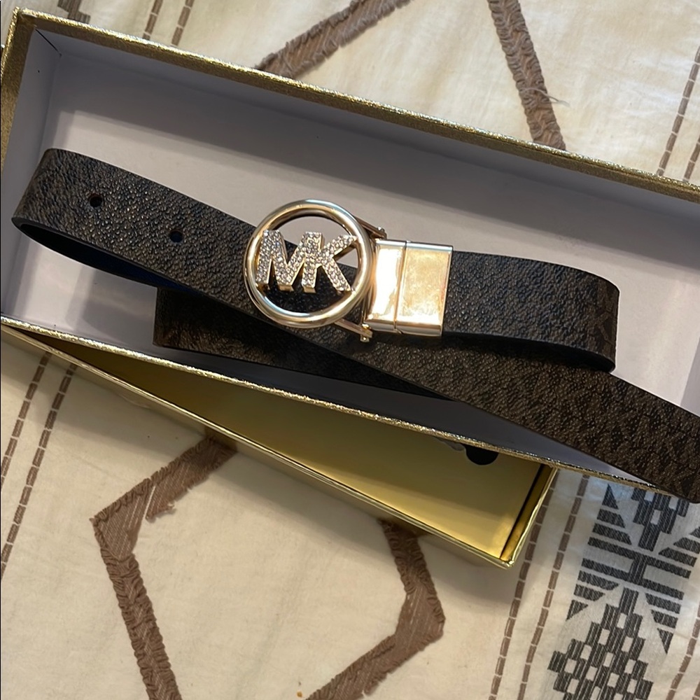 Michael Kors Brown Monnogram Belt